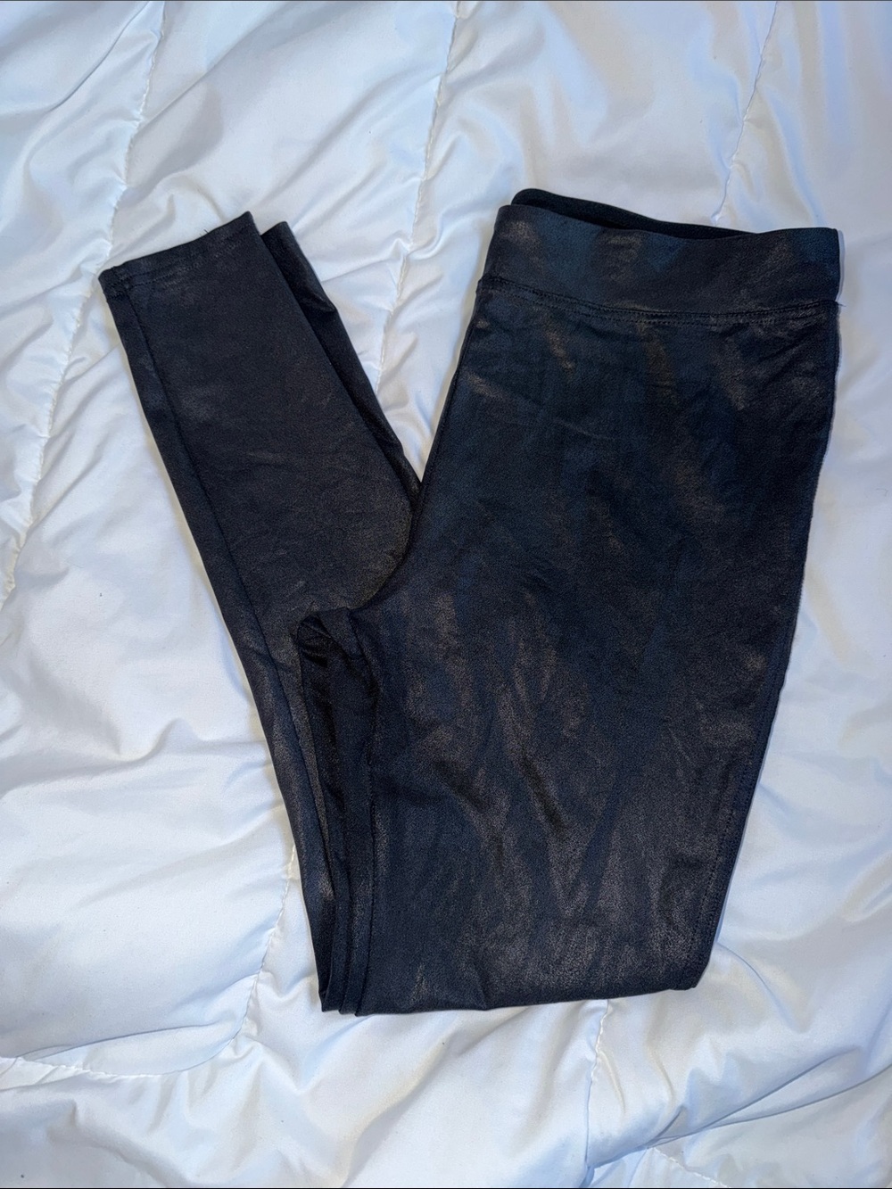 Serra Black Faux-Leather Leggings